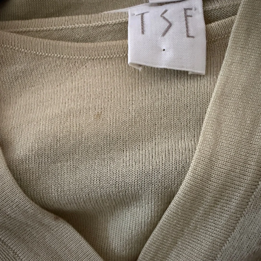 TSE Elegant light Green Button-Up Cardigan and shell twin set
